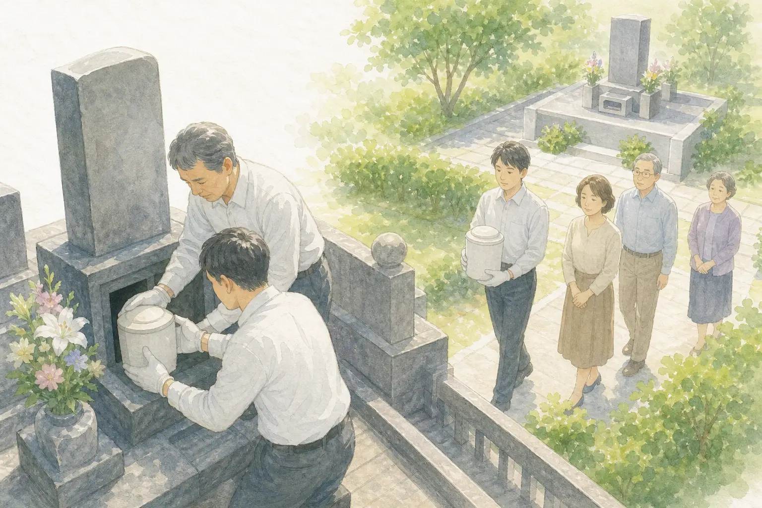 遺骨を取り出してから新しい墓地に納めるまで